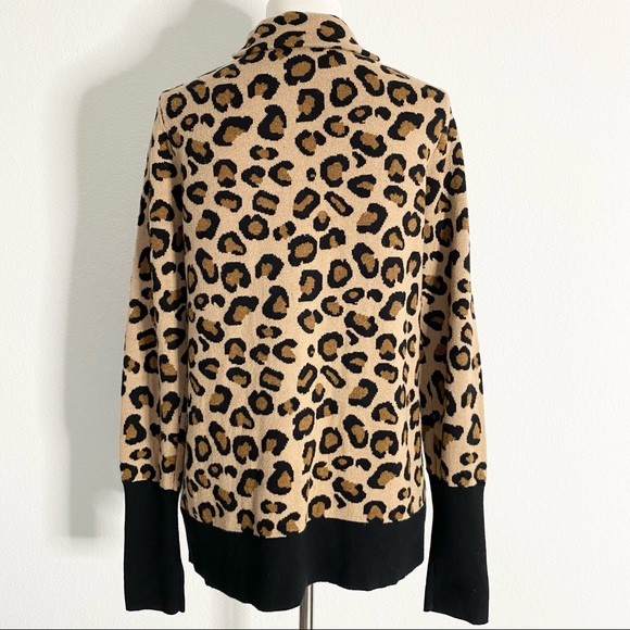 RACHEL ZOE Zip Up Knit Leopard Sweater - Picture 3 of 7